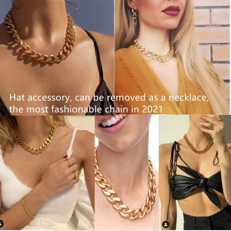 Шляпа-федора новая акриловая Золотая зимняя женская шляпа-федора с цепочкой