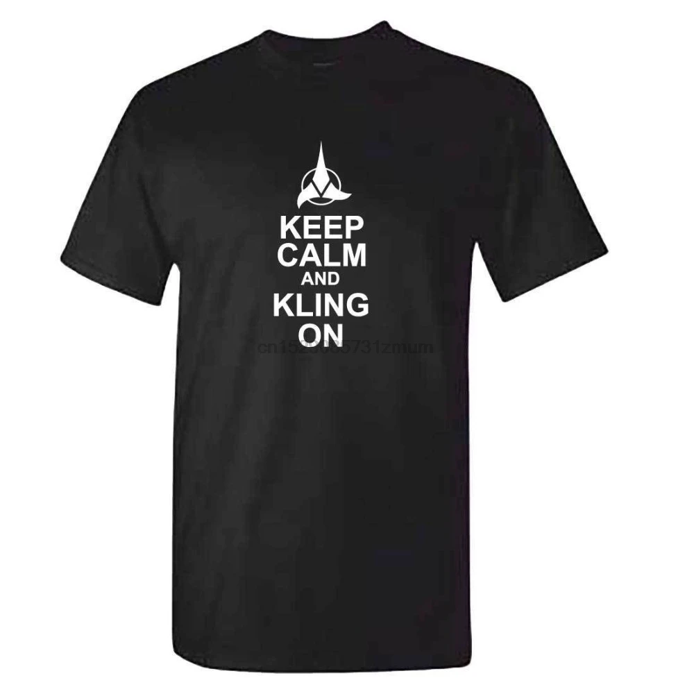 Keep Calm and Klingon футболка для мужчин s мальчиков Startrek Спок Syfy StarT рубашка новейшая мода