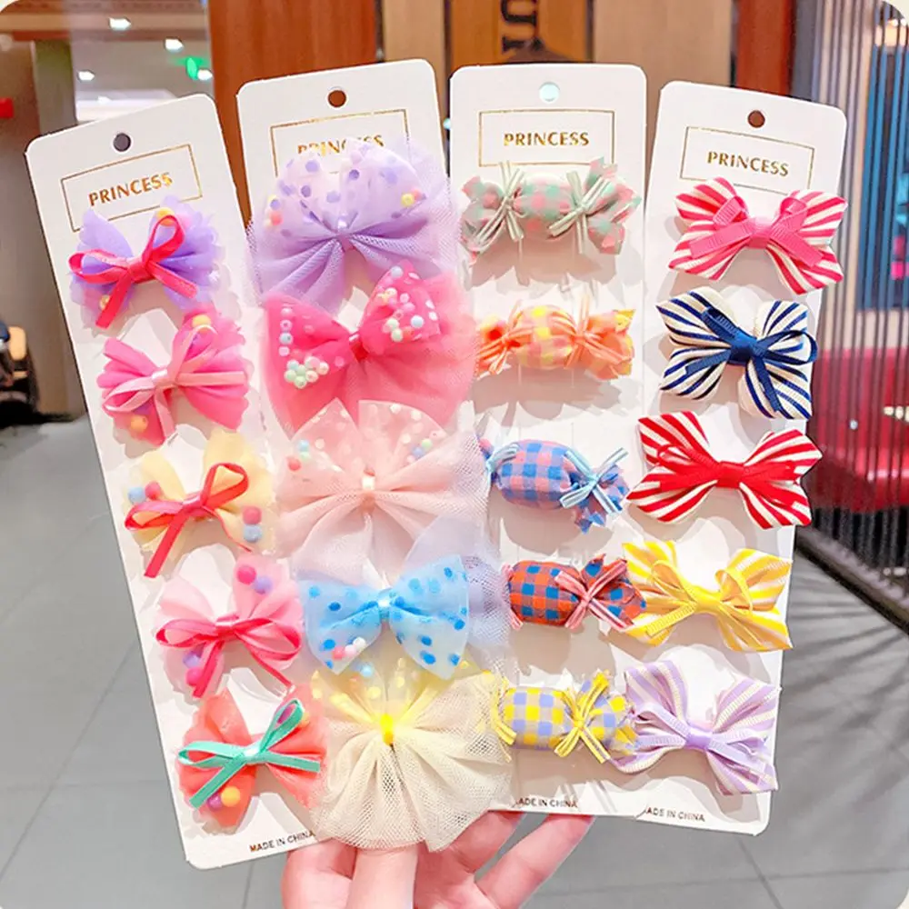 

5PCS/Set New Cute Colorful Chiffon Bow Candy Hairpins For Girls Kids Sweet Hair Clips Barrette Headband Fashion Hair Accessories