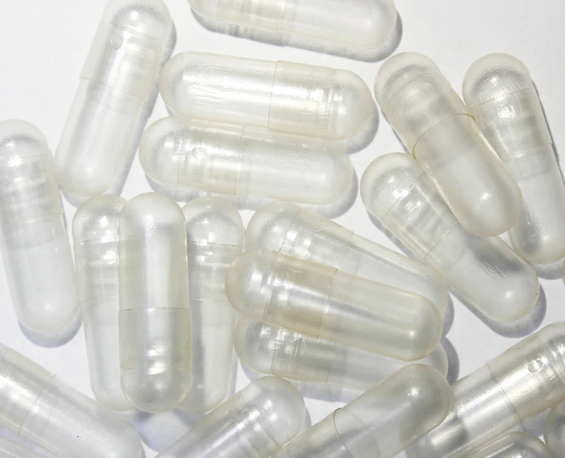 (1000 шт./упак.) Размер 00 # Прозрачная Вегетарианская капсула HPMC оформление сверху и