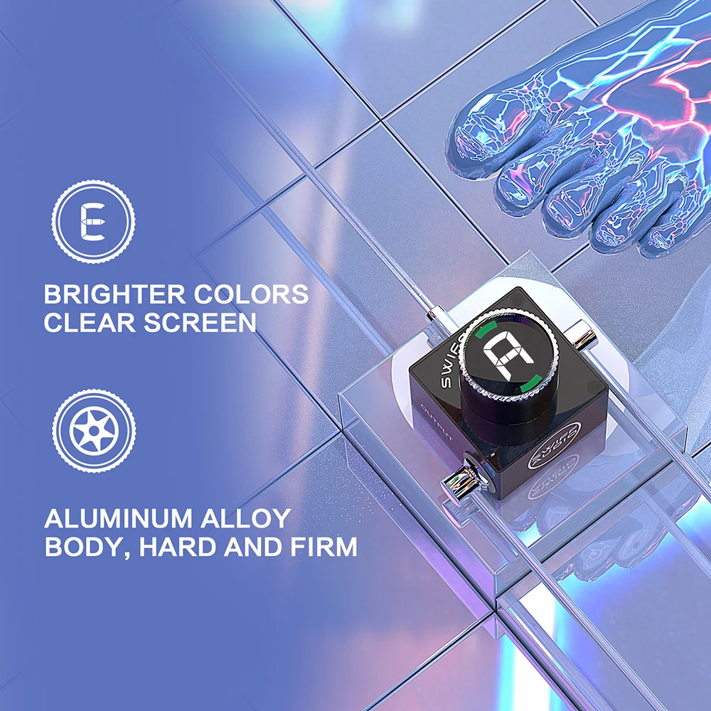 Мини-тюнер для электрогитары SWIFF C10 бесшумная Настройка светодиодный дисплей