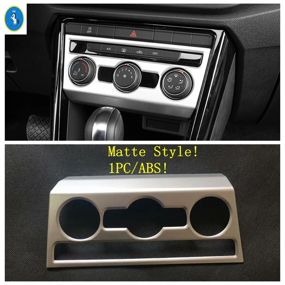 

Matte Interior Refit Kit Cup Holder / Armrest Lift Button / Pillar A Speaker Cover Trim For Volkswagen T-Roc T Roc 2018 - 2021