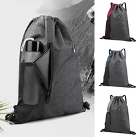 fashion casual unisex bundle rope sport backpack school bags travel beach bags waterproof drawstring backpack with earphone hole