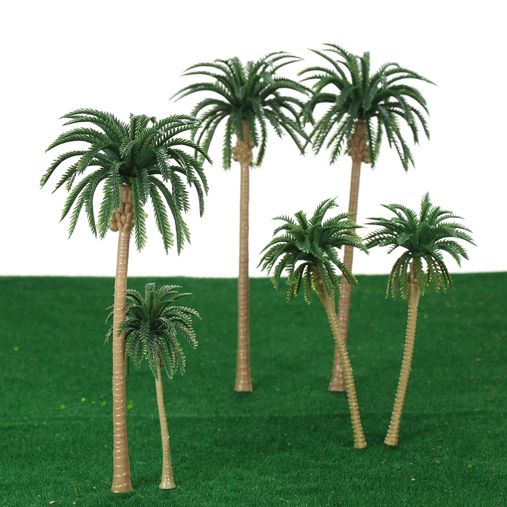 15PCS Mini Model Trees Miniature Scenery Layout Plastic Tree Palm Train Coconut Rainforest Home Garden Decoration | Игрушки и хобби