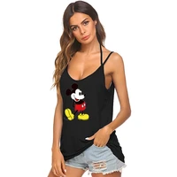 disney mickey mouse print suspender beautiful back sexy bottoming shirt 2021 summer long vest wrapped chest vest top