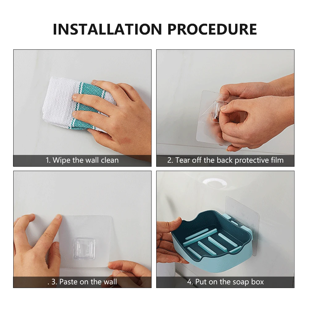 

Layer Soap Holder Self Adhesive Draining For Bathroom Shower Accessories Double-Deck No Drilling Soap Dish Rack Wall Box Tray
