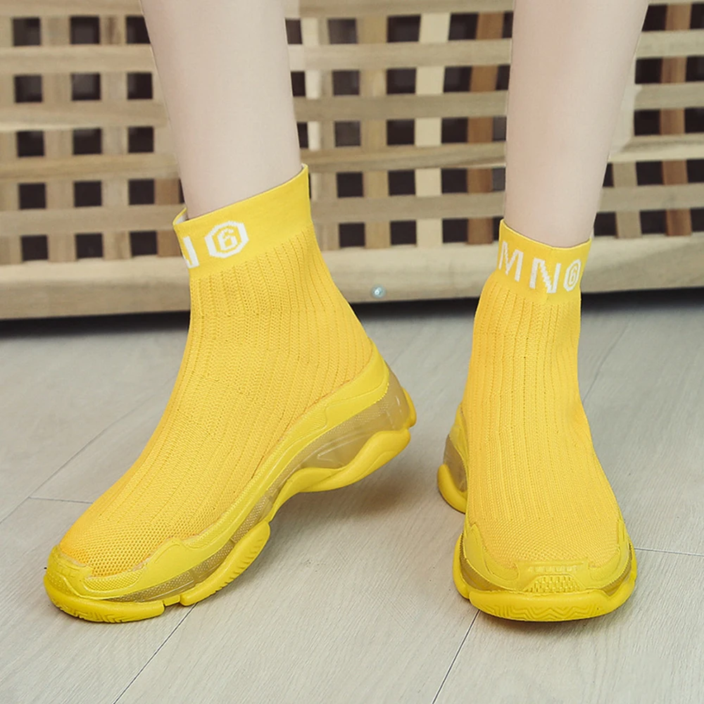 Женские вулканизированные туфли и носки Женская обувь 2019 г. Осенние повседневные