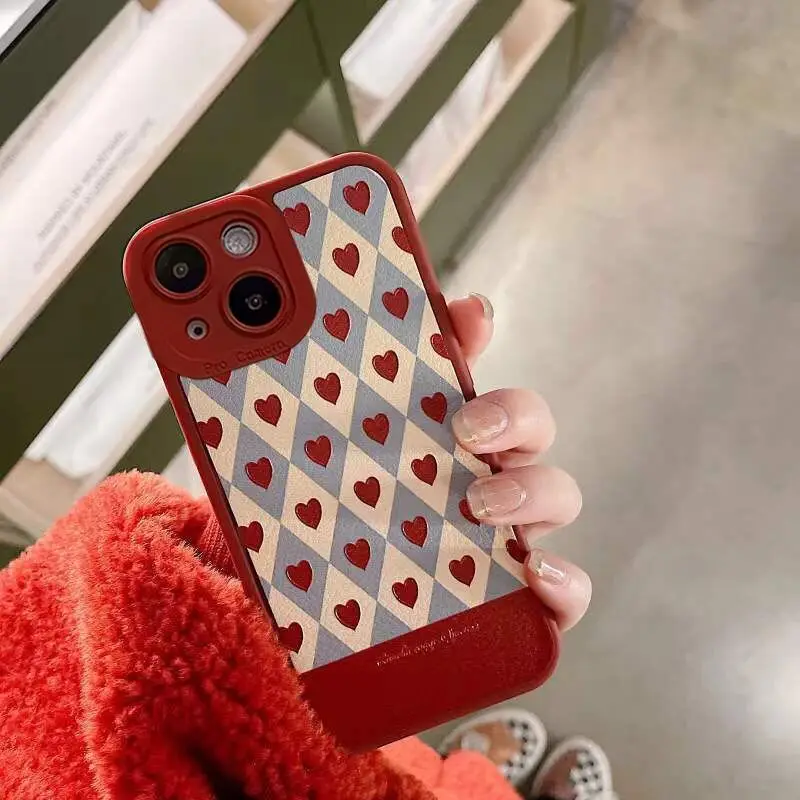 

Cute loveheart shockproof phone case for iphone 13 pro max 12 mini 11 silicone cover for iphone 7 plus 8 se2 xr xs max x bumper