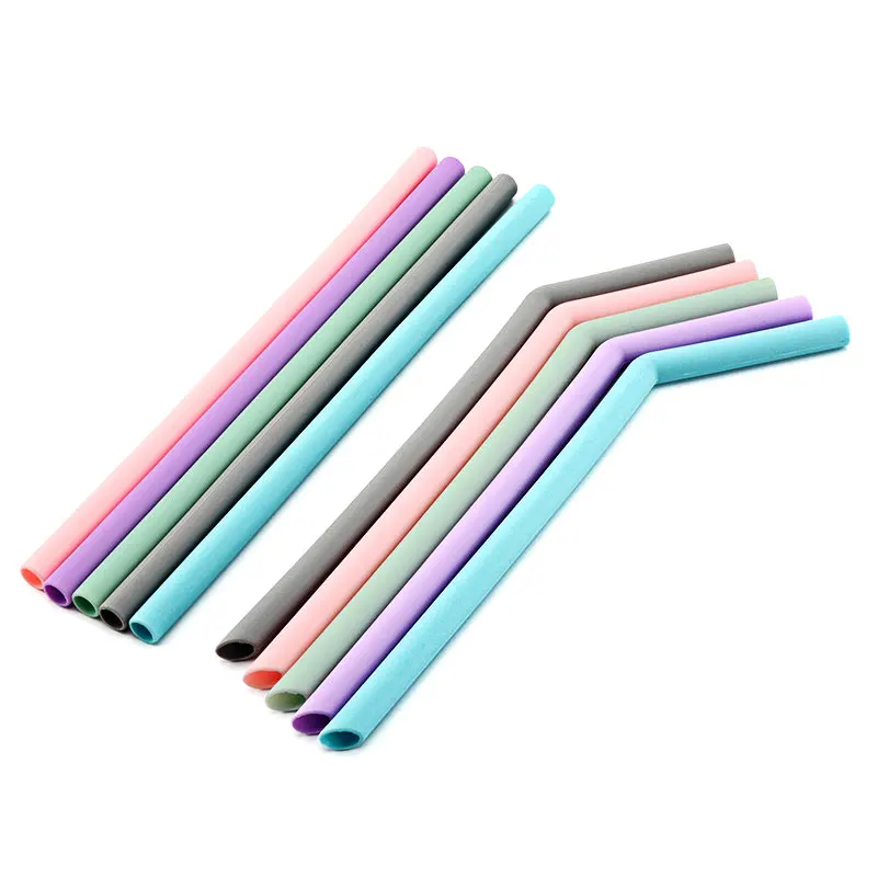 Reusable Silicone Straws Set of 5 Extra Long Flexible Drinking for Juice Beer Smoothies Milkshakes Yogurt|Соломинки для питья| |