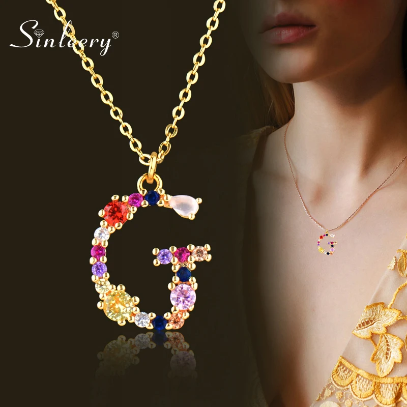 SINLEERY великолепный дизайн цветное ожерелье с хрустальными камнями и именем