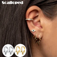 scalloped european luxurious rivet stud earrings vintage baroque style clear cz ear rings for women fashion jewelry accessories