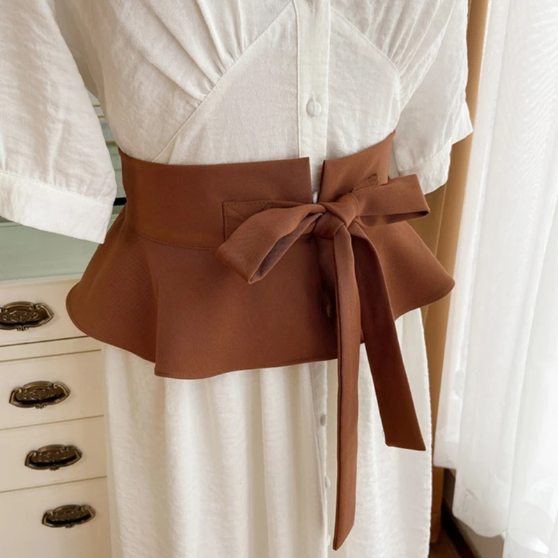 

Women Fake Collar Shawl Necklace Detachable Waist Belt Corset Shirt Small Vest M68C