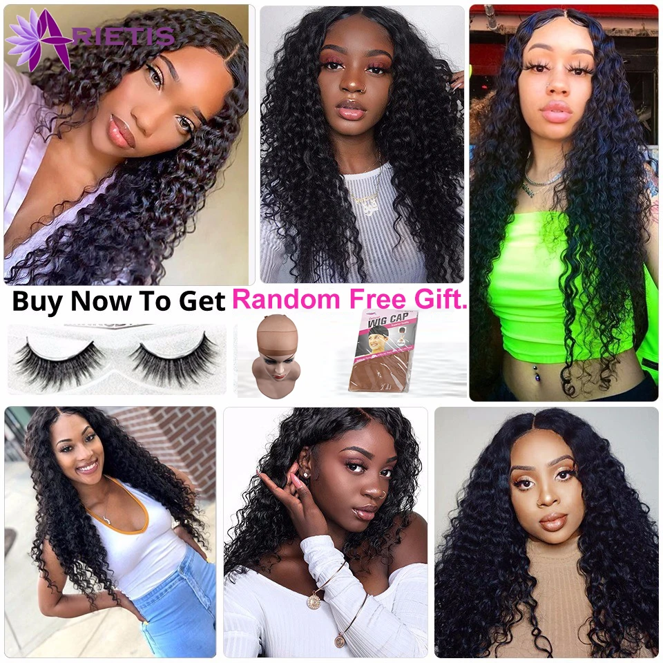 

U Part Wig Deep Wave Human Hair Wigs 150% Density Glueless for Women Brazilian Remy Hair Can Be Permed And Dye Free Shipping