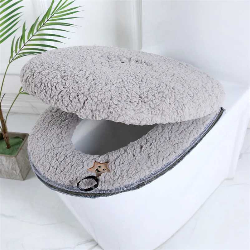 toilet seat cover set bathroom decoration 2pcsset cushionlid warm soft washable seat case winter pad universal bidet mats free global shipping