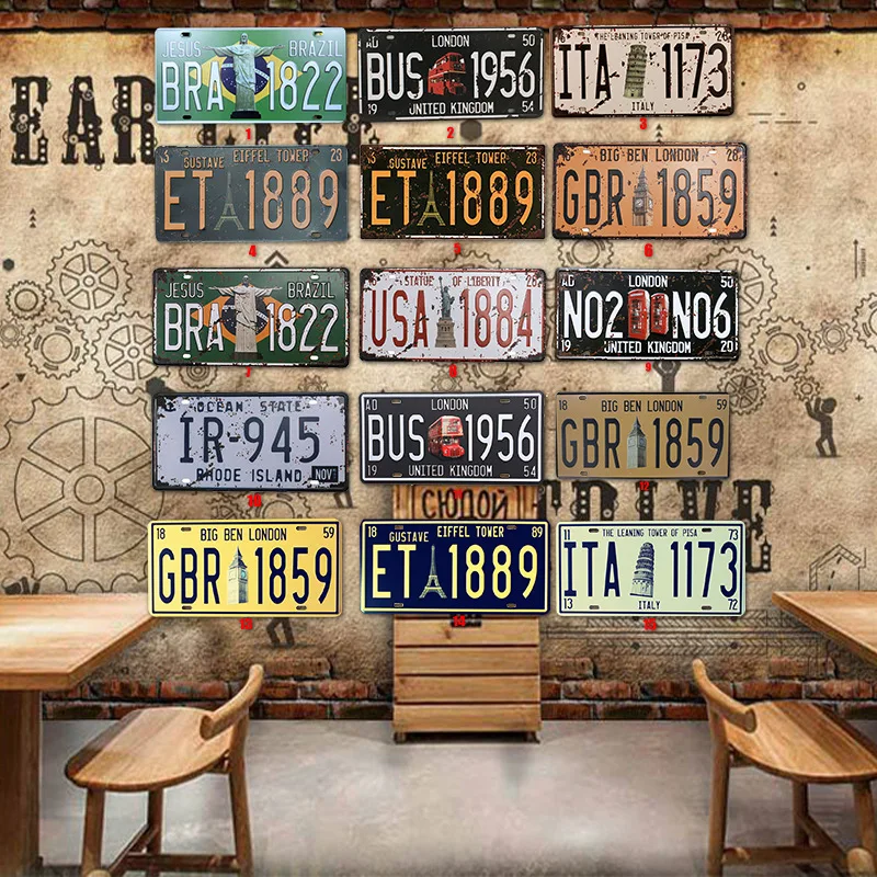 Продвижение товара 15*30 см автомобильный номерной знак металлическая табличка
