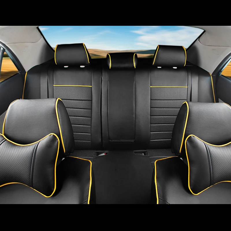 AutoDecorun Автомобильные Кожаные чехлы на сиденья для Ford Focus 3 Наборы чехлов
