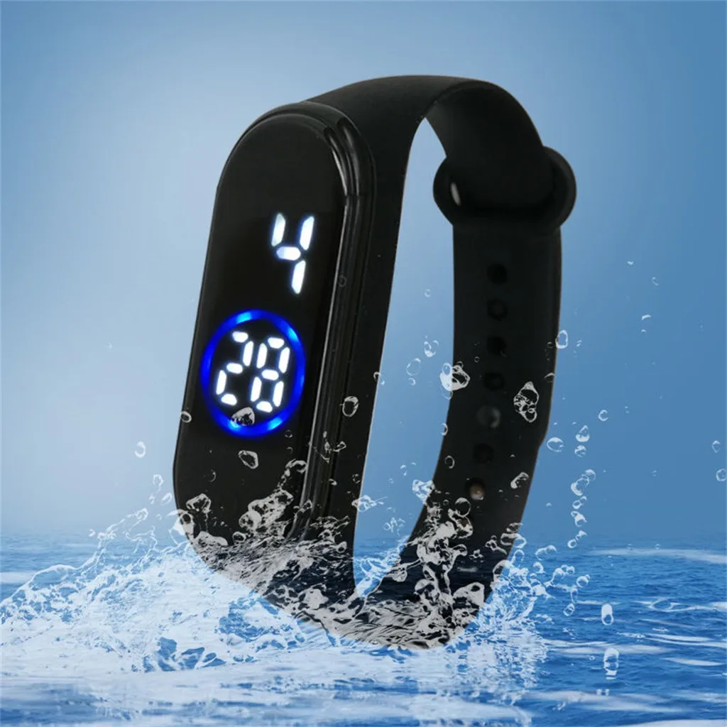 

Watch 50M Waterproof casual Watch LED Sport Digital Watch Unisex Fitness Wristwatch Touch Screen Silicone Watch @5