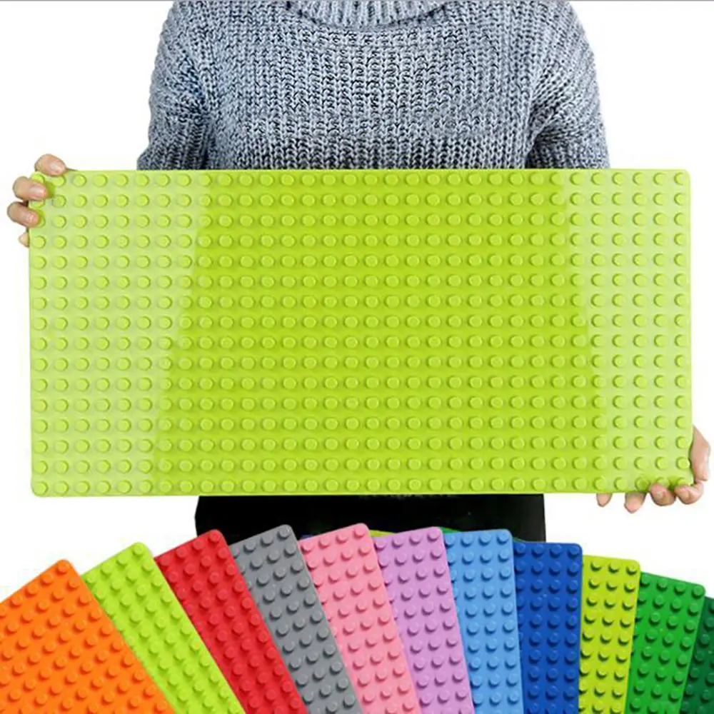 

16*32 Dots 51*25.5cm Duploes Big Bricks Base Plate Compatible DIY Big Size Building Blocks Green Board Toys For Children Gifts