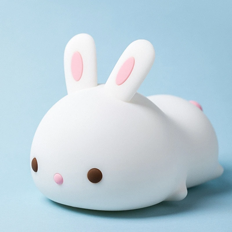 

Kids Night Light - Bunny Cute Lamp Silicone Nursery Baby Night Light with Touch Sensor,Rechargeable, Color Changing