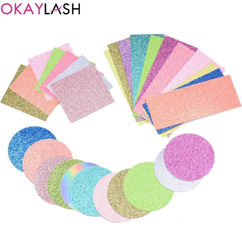 OKAYLASH Farbige Heißer verkauf Glitter Hintergrund Papier für Falsche Wimpern Glänzende Schöne Wimpern Glitter Unteren Karte Großhandel