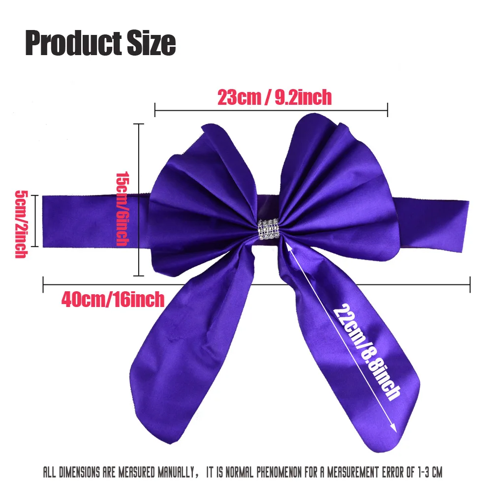 

100pcs/lot Blue/Silver 16 Colors Durable PU Leather Band Chair Bow Sash For Hotel Banquet Decoration Wedding Party Favor