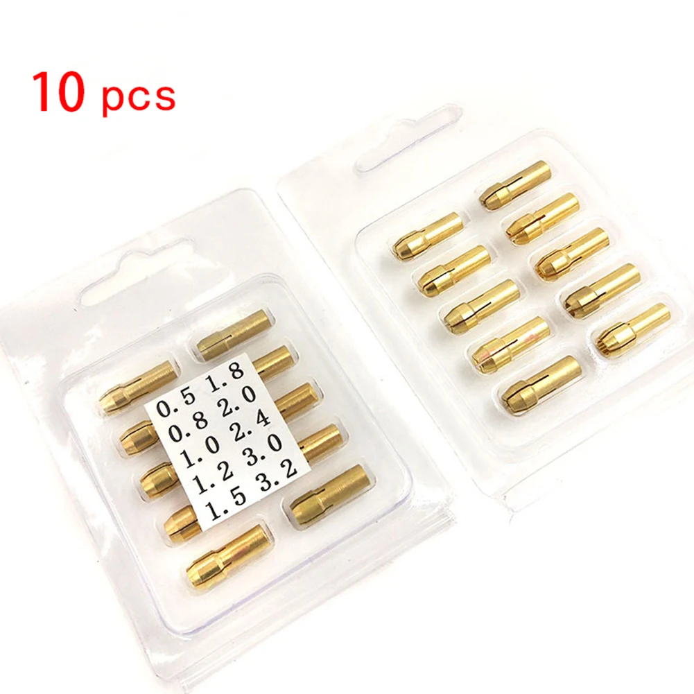 

10-piece Set Of Electric Grinder Chuck Drill Chucks Collet 4.2mm 0.5-3.2mm Mini Grinder Copper Chuck Accessory Set