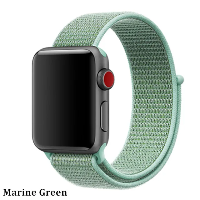 Последняя нейлоновый ремешок für apple watch группа 4 44 мм/40 мм, correa apple watch 3 42 мм/38 мм iwatch серии 4/3/2 bunte stecker чехол для телефона на руку - Цвет ремешка: marine green