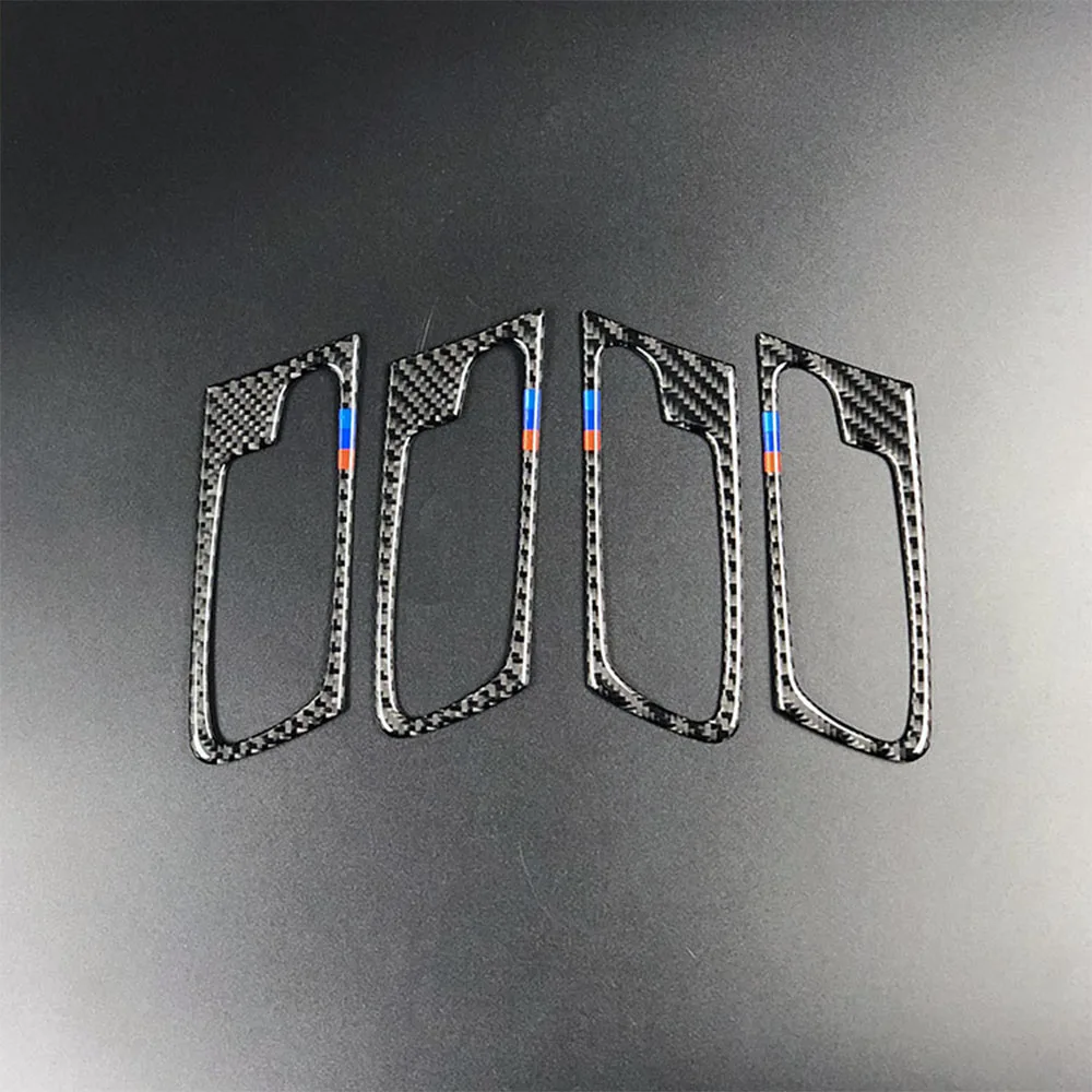 Углеродное волокно автомобиля накладка на внутреннюю дверную ручку обшивки