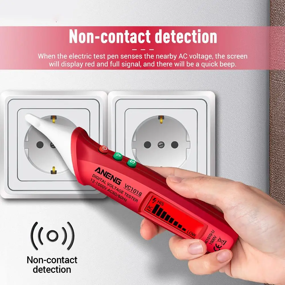 

ANENG VC1018 Electric Sensor Tester Pen Digital Intelligent Meter Voltmeter Voltage Tool AC Detector For Electric 1000V Buz H0E9