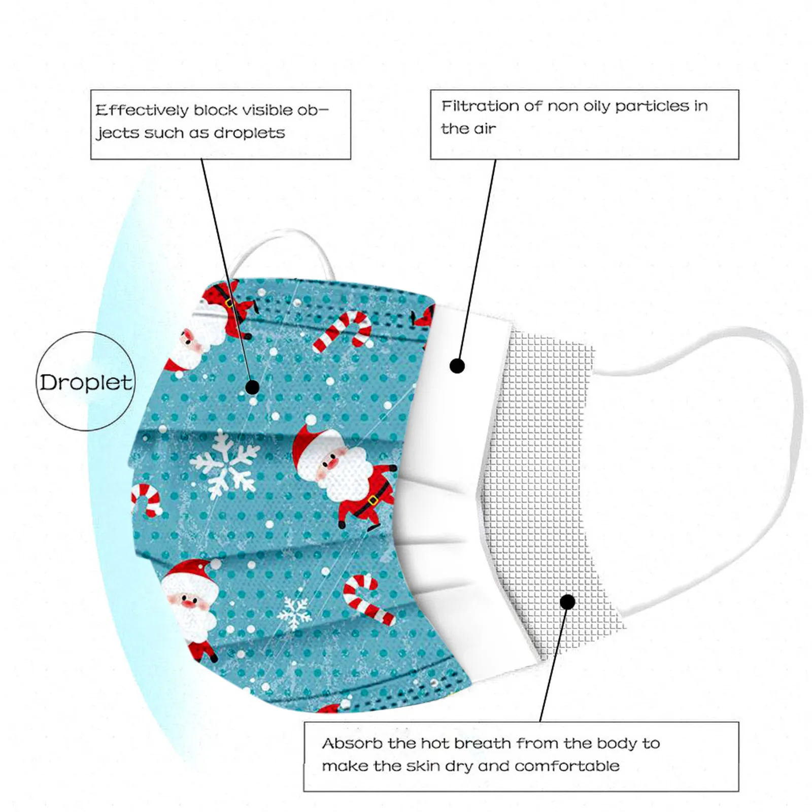 

100PC Anime cartoon print Child mask Children's mask Disposable Face Mask Ear Loop n Mascarillas