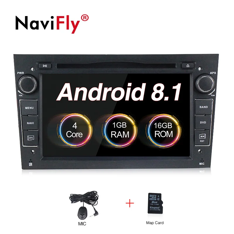 2DIN Android8.1 HD экран 1024*600 Автомобильный мультимедийный плеер для Opel Astra Vectra Antara Zafira Corsa с радио gps dvd плеер - Цвет: standard