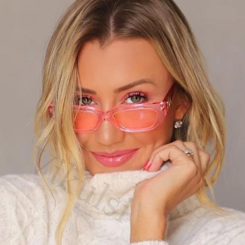

Elegant Woman Small Square Sunglasses Men Unisex Rectangle Sun Glasses For Female Cat Eye Pink Shades 2021 Oculos de sol UV400