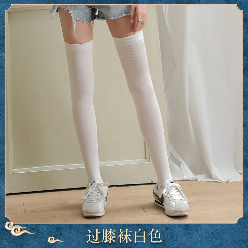 

Women's pure cotton knee high socks black white solid color fashion casual calf socks women party girls dance sexy stockings