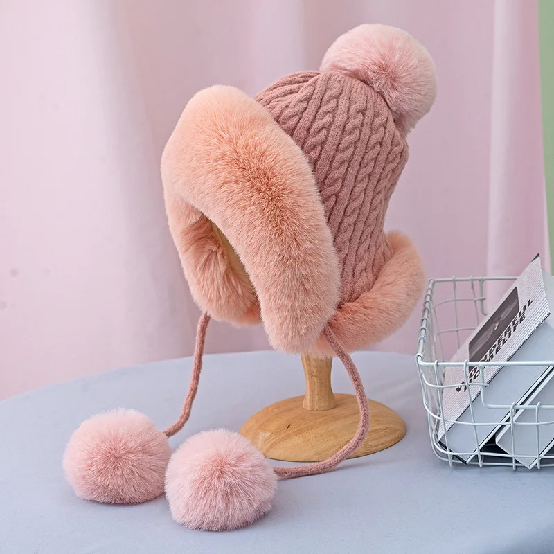 

Ear Protection Wool Hat Winter Plus Velvet Thickening Autumn And Winter Cold Warm Ladies Fashion New