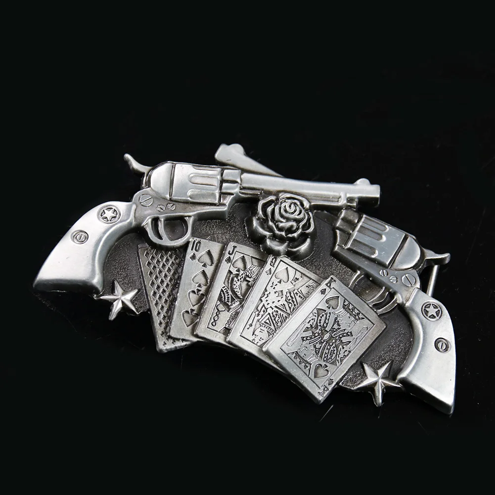 Ремень мужской с пряжкой для покера металлический ремень в стиле ковбоя