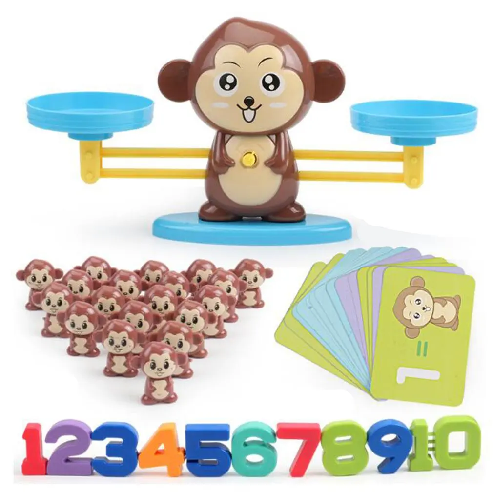 

Early Childhood Education Tools Monkey Mathematical Balance Digital Addition Counting Teaching for Children Family Table Game
