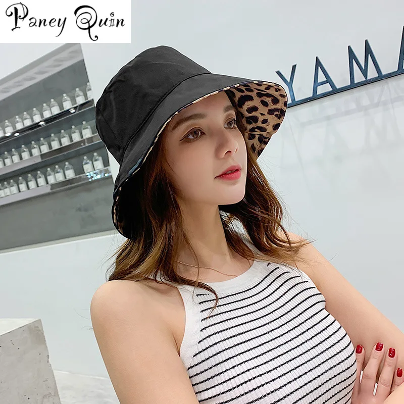 Модная Всесезонная Рыбацкая шляпа с леопардовым принтом японская Двусторонняя