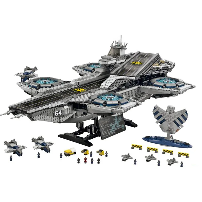 With 6 Piece Figures 76042 Marvel Super Heroes SHIELD Carrier модель строительные блоки 2998 шт. Кирпичи подарок на день рождения мальчика Детские игрушки для детей - Цвет: With 6 Piece Figures