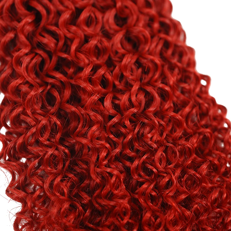 Pinshair, 3 бразильские Цветные Красные пряди волос, афро кудрявые бордовые пряди, человеческие волосы для наращивания, не Реми волосы для плетения