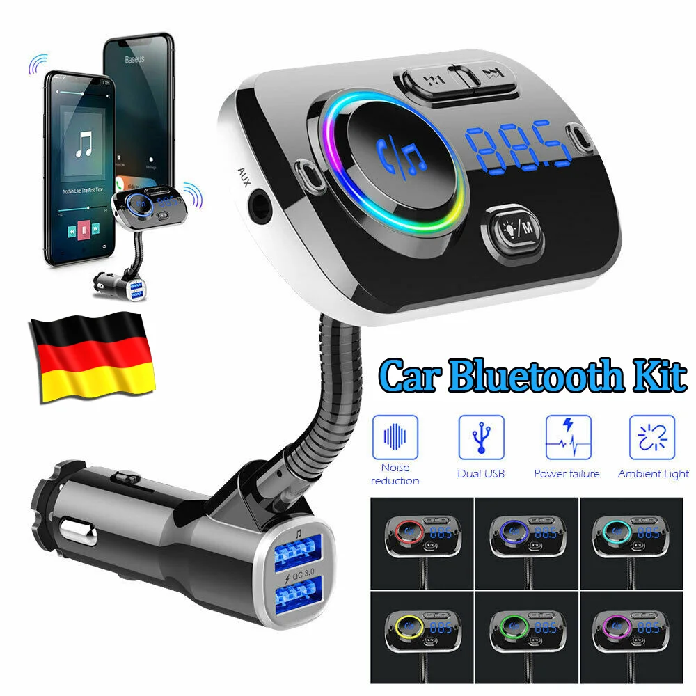 FM модулятор передатчик Bluetooth 5 0 радио USB Автомобильное зарядное устройство Handsfree