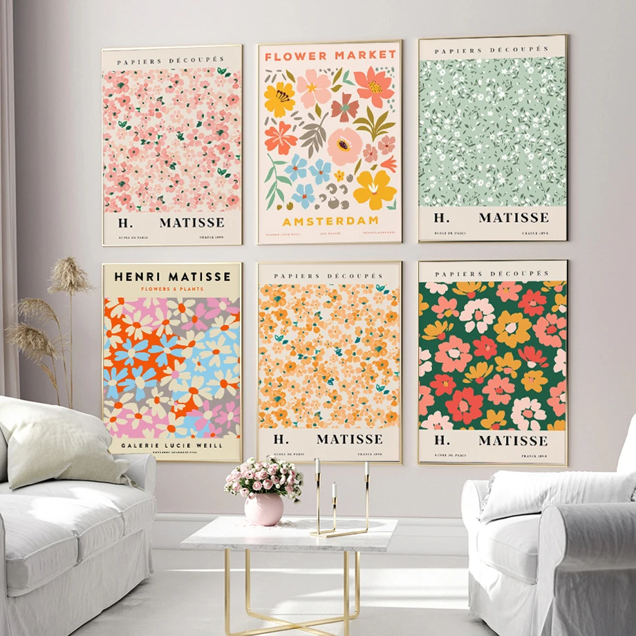

Abstract Matisse Retro Colorful Plant Flower Market Wall Art Canvas Painting Posters And Prints Wall Pictures Living Room Decor