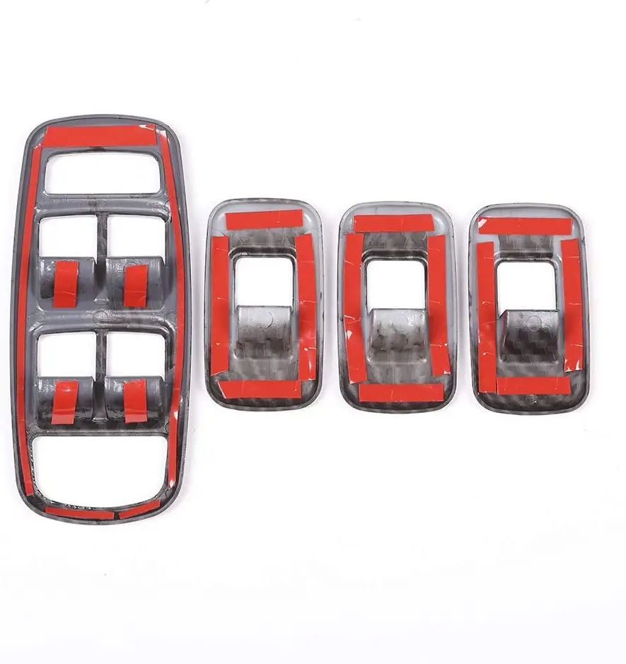 

Carbon Fiber Car Door Window Lift Switch Button Panel Cover Trim 4pcs For Jaguar XE 2016