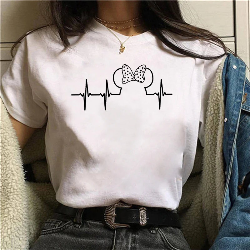 

Summer Heartbeat Women tshirt Casual Funny t shirt Lady Young Girl Top Tee Harajuku female clothes