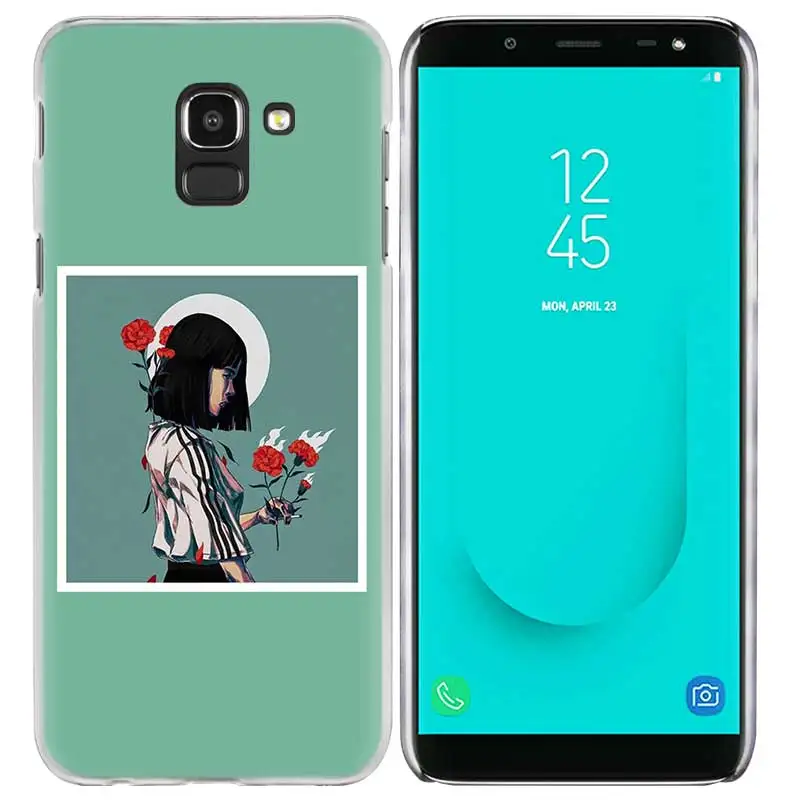Грустно аниме девочка заблокированном экране чехол для samsung Galaxy A50 A80 A70 A60 A40 A30 A20 A20e A10 A9 A7 A6 плюс Note 8 9 10 Pro