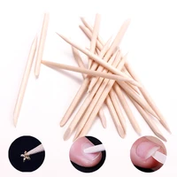 wooden cuticle pusher 50100pc remover nail art design orange wood stick rhinestones dotting removal manicure pedicure care tool