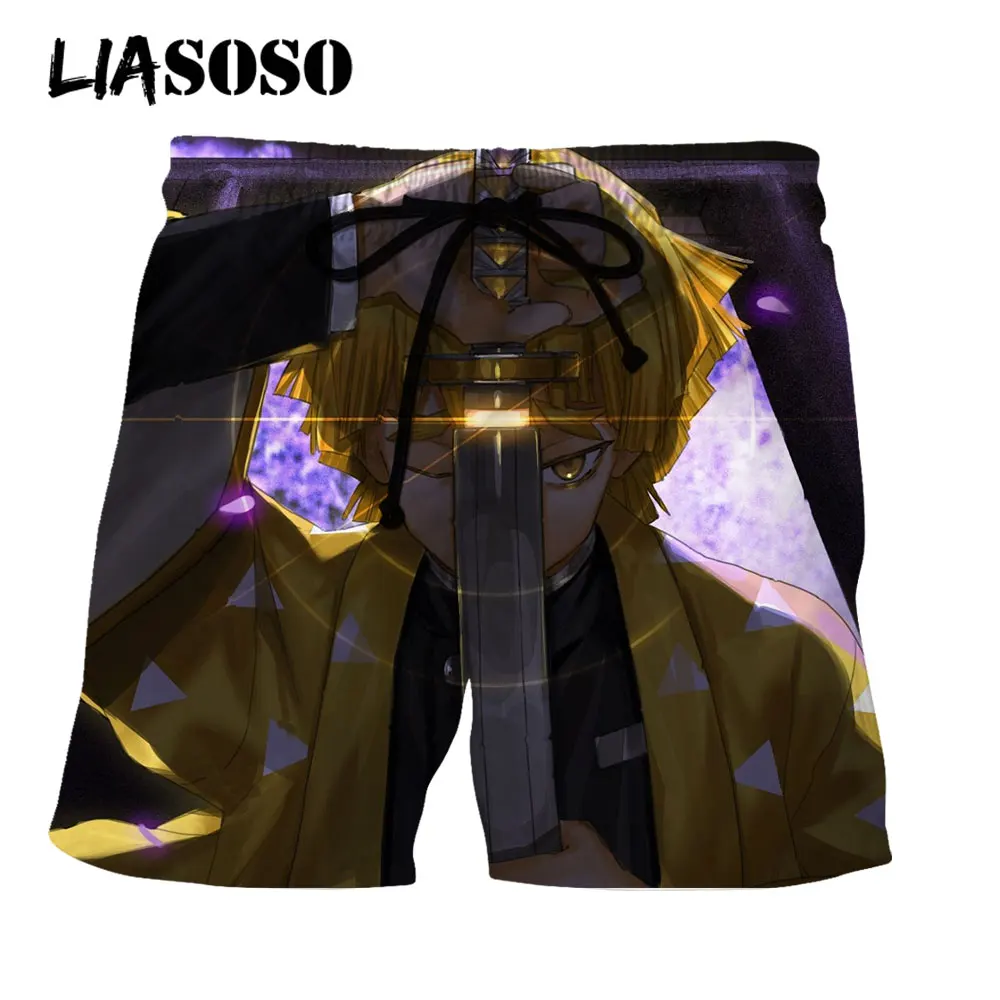 

LIASOSO Men Women Japanese Anime Demon Slayer Streetwear Shorts Boardshorts Beach Casual Shorts 3D Print Boxer Fashion trunks