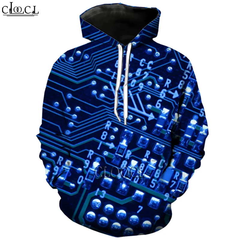 

HX Newest Electronic Chip Casual Streetwear 3D Print Tracksuit Hoodie Men Women Fashion Hip Hop Tops Drop Shipping