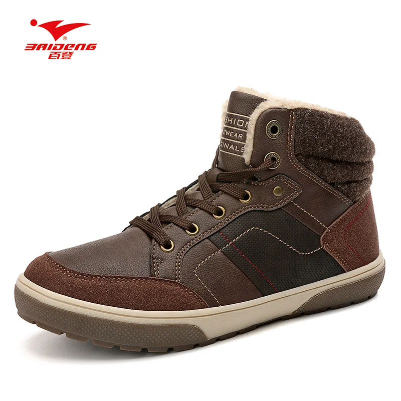 Baideng/большой размер 45 мужские кроссовки высокие зимние ботинки плюшевые теплые