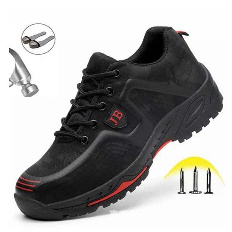 

2021 Summer Men's Lightweight Breathable Safety Work Shoes Men Work Safety Boots Steel Mid Sole Lmpact Resistant Women Shoes