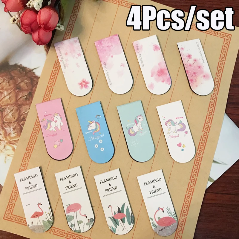 4 шт./компл. мультяшный Единорог фламинго вишня Сакура необычный бумажный зажим